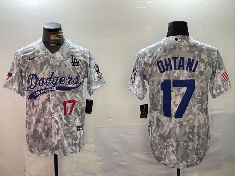 Men Los Angeles Dodgers #17 Ohtani Camo Joint Name 2024 Nike MLB Jersey style 2->toronto blue jays->MLB Jersey